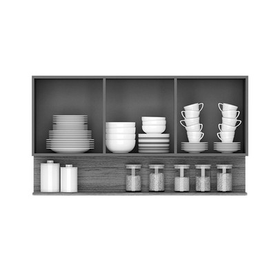 Armário Aéreo Cozinha 120 Cm Silver 3 Portas Freijó/Supremo - Pnr Móveis