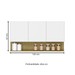 Armário Aéreo Cozinha 120 Cm Silver 3 Portas Freijó/Supremo - Pnr Móveis