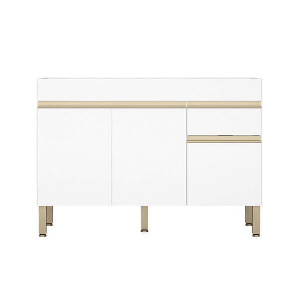 Balcão de Cozinha para Pia 120 Cm Silver 3 Portas 1 Gaveta Supremo - Pnr Móveis