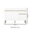 Balcão de Cozinha para Pia 120 Cm Silver 3 Portas 1 Gaveta Supremo - Pnr Móveis