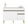 Balcão de Cozinha 120 Cm Silver 3 Portas 1 Gaveta Supremo - Pnr Móveis