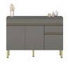 Balcão de Cozinha 120 Cm Silver 3 Portas 1 Gaveta Gris - Pnr Móveis