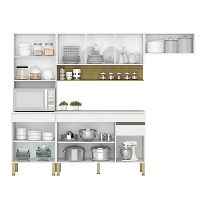 Cozinha Completa Silver 9 Portas 1 Gaveta Supremo/Freijó - Pnr Móveis