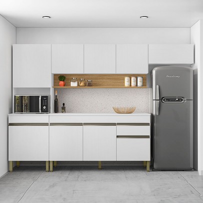 Cozinha Completa Silver 9 Portas 1 Gaveta Supremo/Freijó - Pnr Móveis