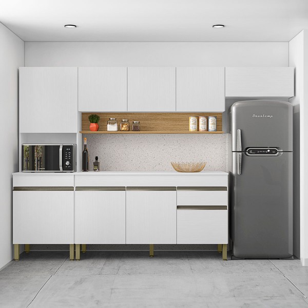 Cozinha Completa Silver 9 Portas 1 Gaveta Supremo/Freijó - Pnr Móveis