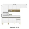 Armário de Cozinha com Balcão Silver 9 Portas 1 Gaveta Supremo/Freijó - Pnr Móveis
