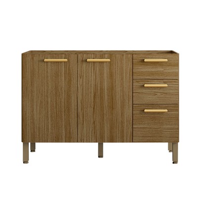 Balcão de Cozinha para Pia 120 Cm England 3 Portas 2 Gavetas Freijó - Pnr Móveis