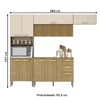 Armário de Cozinha com Balcão England 12 Portas 2 Gavetas Ripado 3d Freijó/Vanilla - Pnr Móveis