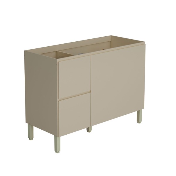 Balcão de Cozinha para Pia 120 Cm Insel 3 Portas 2 Gavetas Vanilla - Pnr Móveis