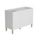 Balcão de Cozinha para Pia 120 Cm Insel 3 Portas 2 Gavetas Branco/ártico - Pnr Móveis