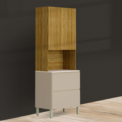 Paneleiro Insel 3 Portas 1 Gaveta Freijó/Vanilla - Pnr Móveis