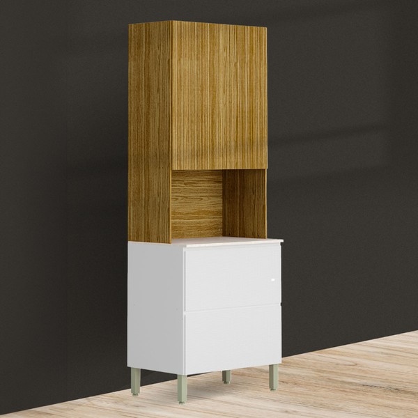 Paneleiro Insel 3 Portas 1 Gaveta Freijó/ártico - Pnr Móveis