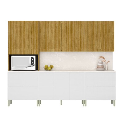 Cozinha Completa Insel 11 Portas 4 Gavetas Freijó/ártico - Pnr Móveis