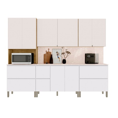 Cozinha Completa Insel 11 Portas 4 Gavetas Freijó/ártico/Soft - Pnr Móveis