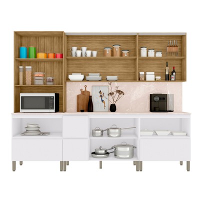 Cozinha Completa Insel 11 Portas 4 Gavetas Freijó/ártico/Soft - Pnr Móveis