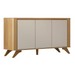 Balcão Buffet Pampulha 3 Portas 2 Prateleiras Cinamomo/Off White - Valdemóveis