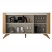 Balcão Buffet Pampulha 3 Portas 2 Prateleiras Off White/Cinamomo - Valdemóveis