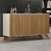 Balcão Buffet Pampulha 3 Portas 2 Prateleiras Off White/Cinamomo - Valdemóveis