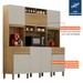 Cozinha Compacta Esmeralda 7 Portas 2 Gavetas Cinamomo/Off White - Valdemoveis