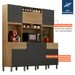 Cozinha Compacta Esmeralda 7 Portas 2 Gavetas Cinamomo/Grafite - Valdemoveis