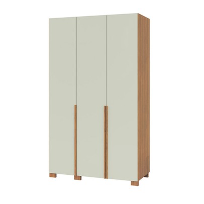 Guarda-Roupa Solteiro 3 Portas 2 Gavetas W203 Freijó/Off White - Pradel