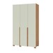 Guarda-Roupa Solteiro 3 Portas 2 Gavetas W203 Freijó/Off White - Pradel