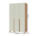 Guarda-Roupa Solteiro 3 Portas 2 Gavetas W203 Freijó/Off White - Pradel