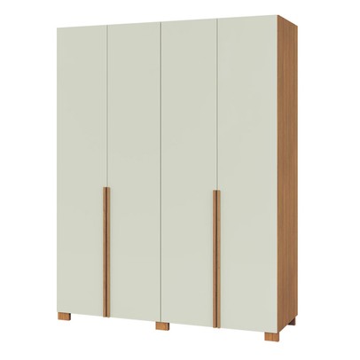 Guarda-Roupa Casal 4 Portas 2 Gavetas 100% Mdf W204 Freijó/Off White - Pradel