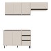 Cozinha Completa Koya 6 Portas 3 Gavetas 40250027 Creme - Politorno