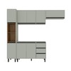 Cozinha Completa Koya 8 Portas 3 Gavetas 40250030 Verde Oliva - Politorno