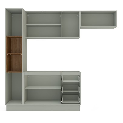 Cozinha Completa Koya 8 Portas 3 Gavetas Verde Oliva - Politorno