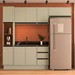 Cozinha Completa Koya 8 Portas 3 Gavetas Verde Oliva - Politorno