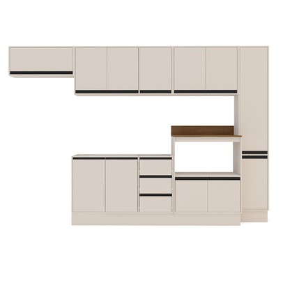 Cozinha Completa Koya 12 Portas 3 Gavetas Creme - Politorno