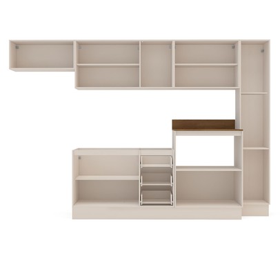 Cozinha Completa Koya 12 Portas 3 Gavetas Creme - Politorno