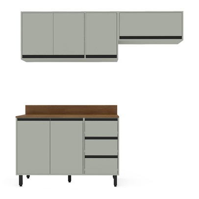 Cozinha Completa Koya 6 Portas 3 Gavetas 40250039 Verde Oliva - Politorno