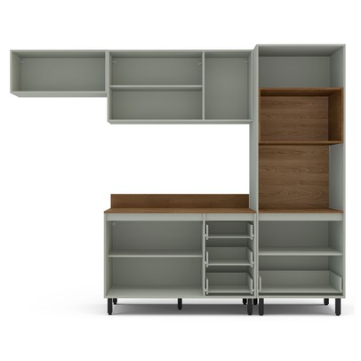 Cozinha Completa Koya 8 Portas 4 Gavetas 40250041 Verde Oliva - Politorno