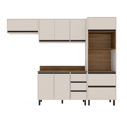 Cozinha Completa Koya 8 Portas 4 Gavetas 40250041 Creme - Politorno