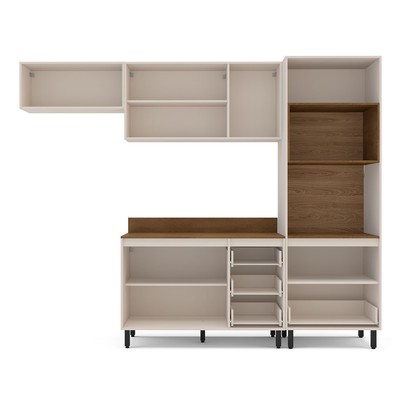 Cozinha Completa Koya 8 Portas 4 Gavetas 40250041 Creme - Politorno