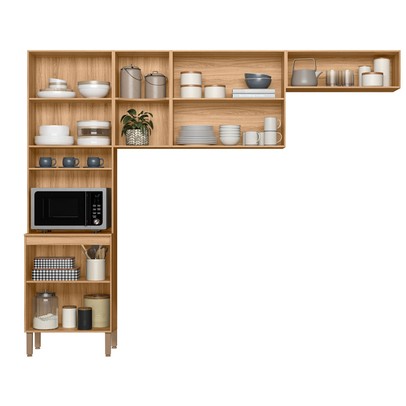 Cozinha Completa Maria Flor 5 Portas Freijó/Verde - Nicioli