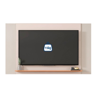 Painel para TV 65 Polegadas Mondrian 1 Prateleira Off White/Freijó - Caemmun