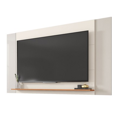 Painel para TV 65 Polegadas Mondrian 1 Prateleira Off White/Freijó - Caemmun