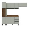 Cozinha Completa Koya 8 Portas 3 Gavetas 40250042 Verde Oliva - Politorno