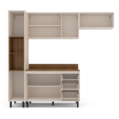 Cozinha Completa Koya 8 Portas 3 Gavetas 40250042 Creme - Politorno
