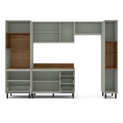 Cozinha Completa Koya 10 Portas 4 Gavetas 40250043 Verde Oliva - Politorno