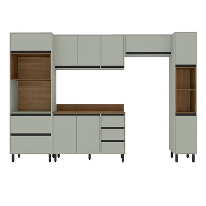 Cozinha Completa Koya 10 Portas 4 Gavetas 40250043 Verde Oliva - Politorno
