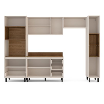 Cozinha Completa Koya 10 Portas 4 Gavetas 40250043 Creme - Politorno