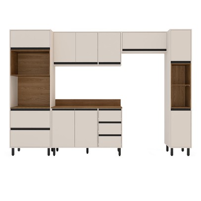 Cozinha Completa Koya 10 Portas 4 Gavetas 40250043 Creme - Politorno