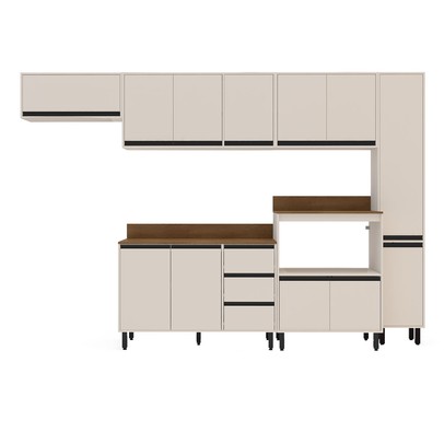 Cozinha Completa Koya 12 Portas 3 Gavetas 40250044 Creme - Politorno