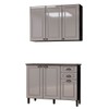Cozinha Compacta Firenze 6 Portas 2 Gavetas 6171.158 Chumbo/Titânio - Indékes