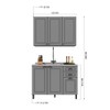 Cozinha Compacta Firenze 6 Portas 2 Gavetas 6171.158 Chumbo/Titânio - Indékes
